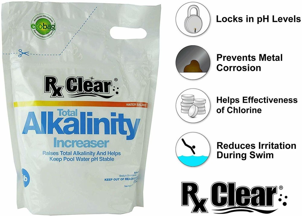 Rx Clear Swimming Pool Alkalinity Up Increaser Plus Sodium Bicarbonate - 5 lbs