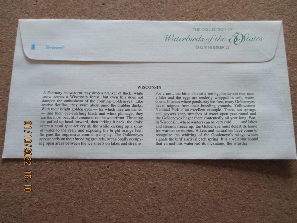 Wisconsin: 5 Various First Day Covers