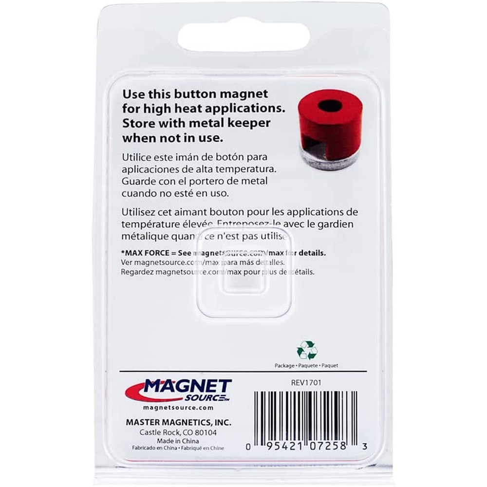 Master Magnetics #07258 1/2" Button Magnet