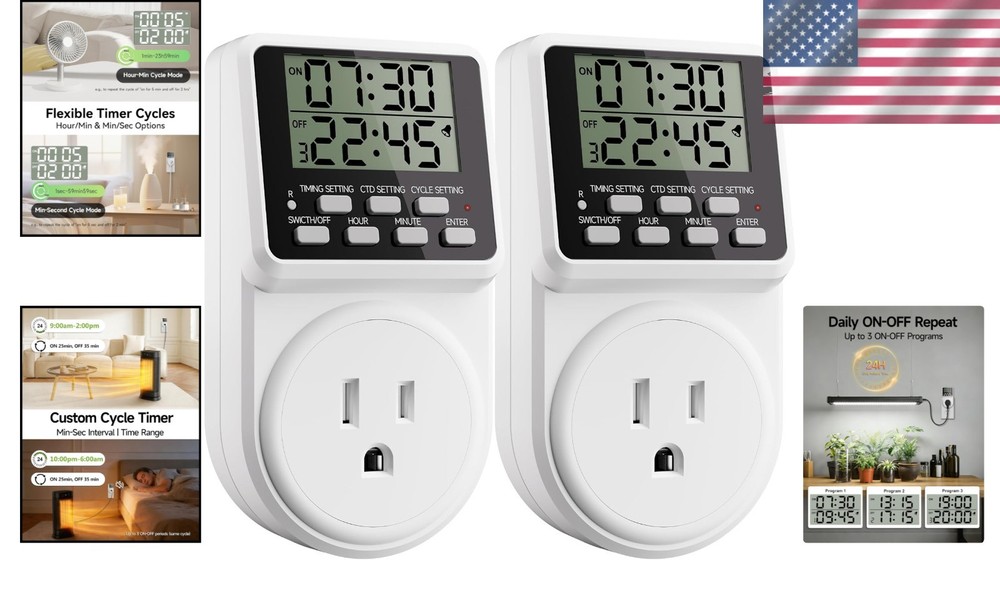 Energy-Saving Electrical Power Switch 2 Pack