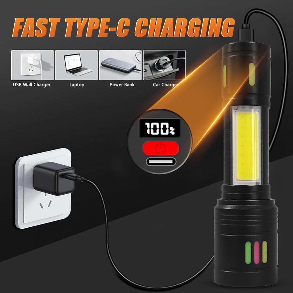 2Pack 99000000LM Super Bright LED Tactical Flashlight Rechargeable Flashlights