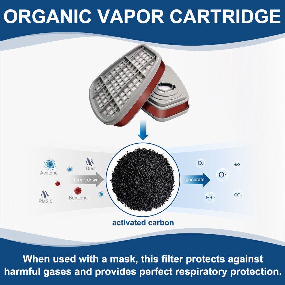 15 IN 1 Gas Mask Full Face Respirator Paint Spray Chemical Facepiece Safety 6800