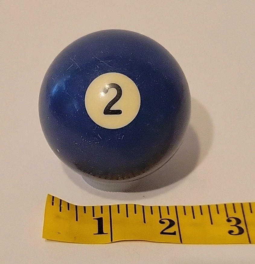 Vintage No. 2 Solid Blue Pool Ball Billiard 2" Replacement (H)