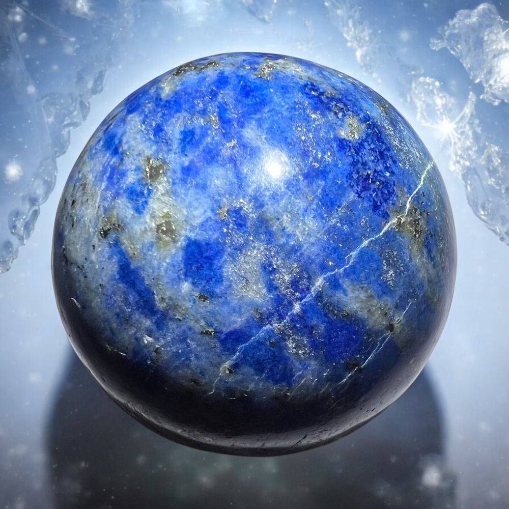 Lapis Lazuli Meditation Sphere UV Reactive
