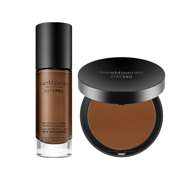 bareMinerals BarePro Liquid + Powder Foundation Set Cocoa 30 SPF20 Full Coverage