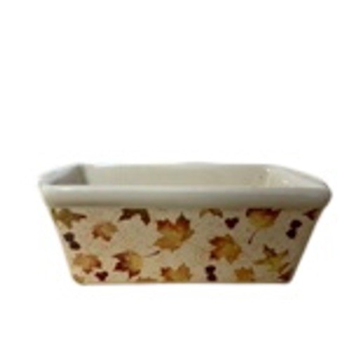 Nantucket Home Maple Leaf Ceramic Mini Loaf Pan Fall Autumn Stoneware Bakeware