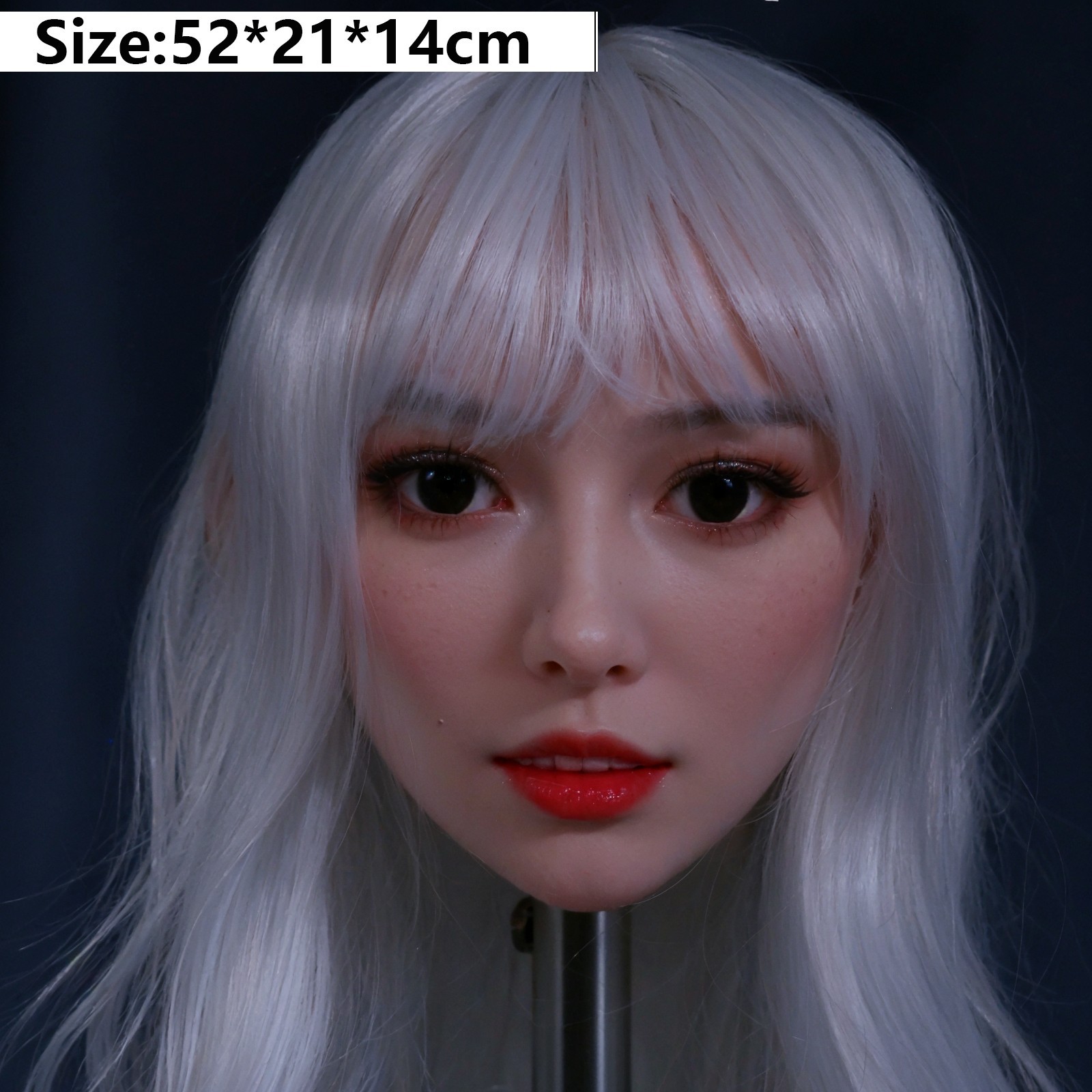 1:1 realistic adult dummy head, M16 screw interface,ncludes hairpiece and matchi