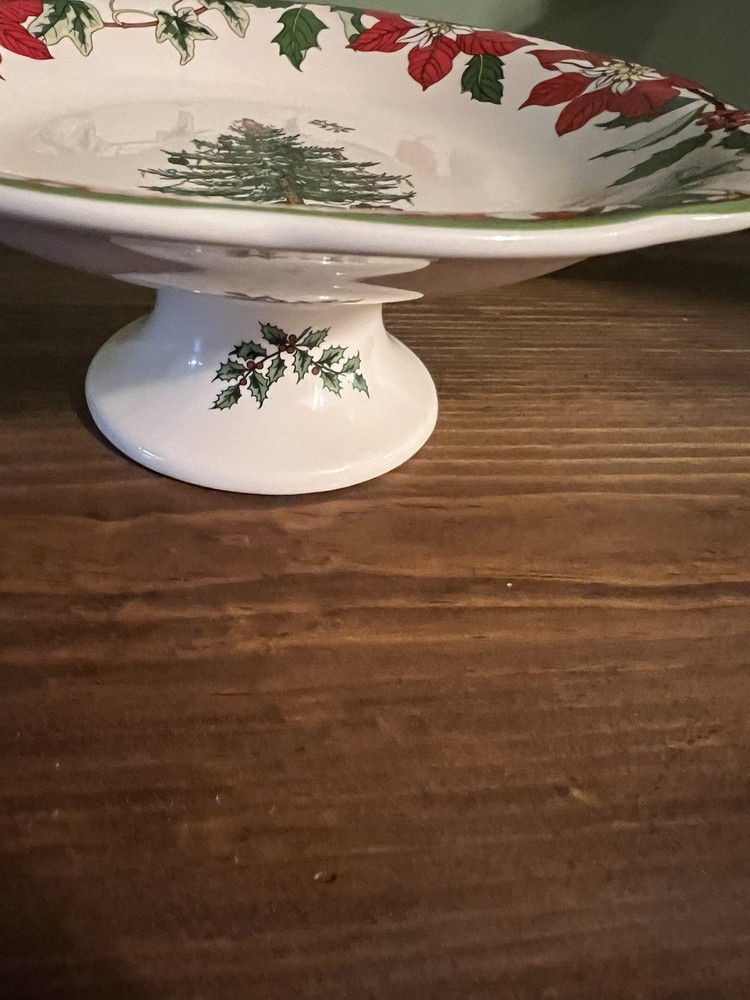 Spode CHRISTMAS TREE 2014 Annual Footed CANDY DISH 7” Diameter 2.75 “ Tall