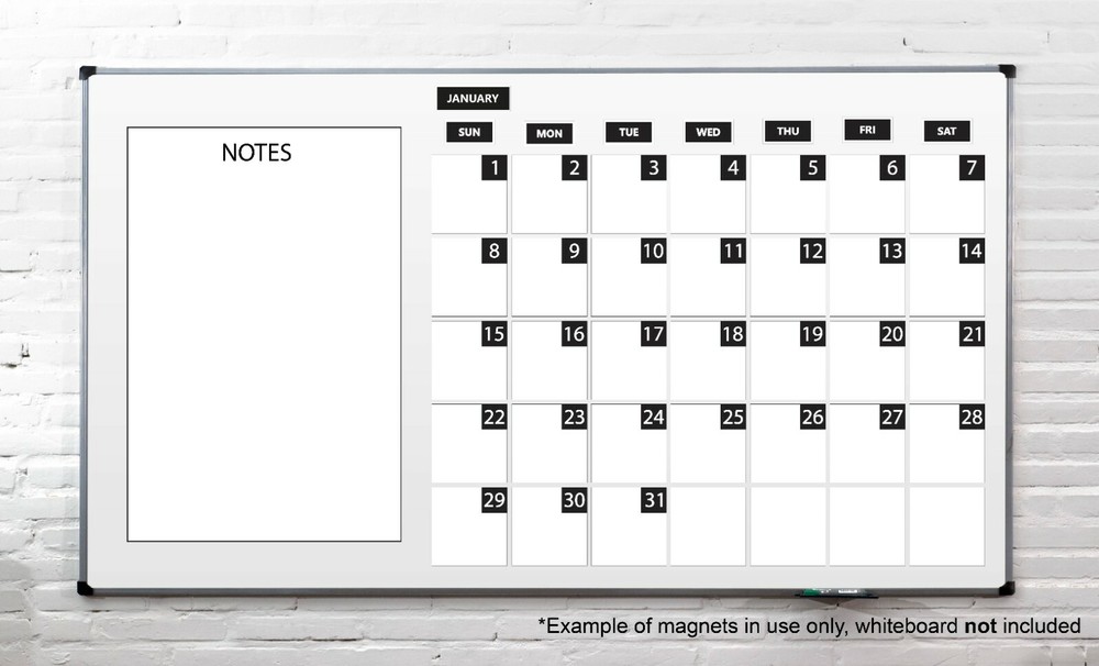 Whiteboard Calendar Magnet Non-Abbreviated Bundle by DCM Solutions