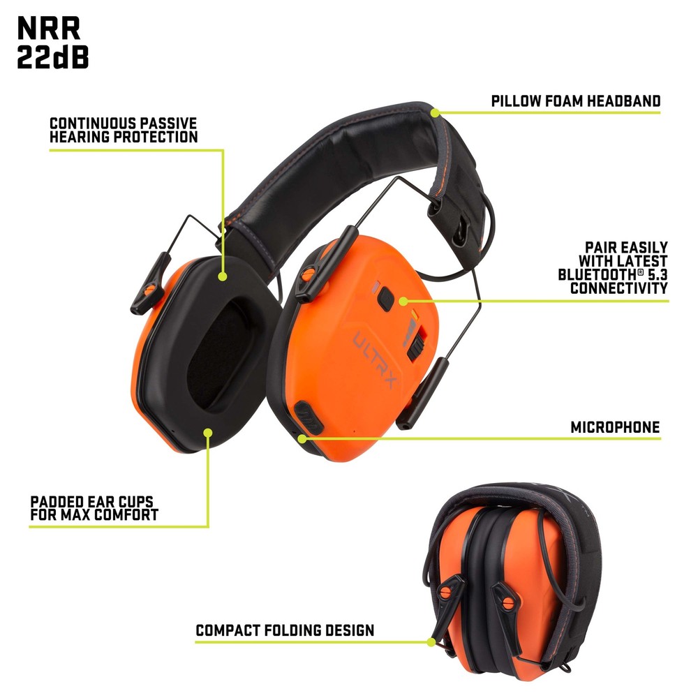 ULTRX™ Bionic Bluetooth® Passive Earmuff, Brave Orange