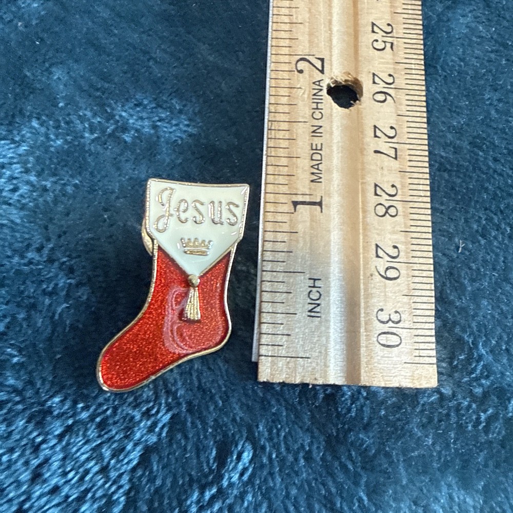 Jesus Christmas Stocking Lapel Pin Roman Inc. 2000