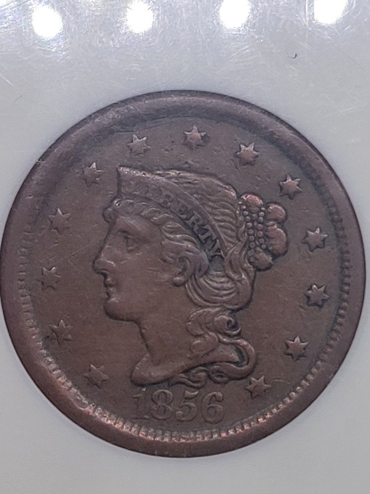 1856 Large Cent ANACS VF30 "Soapbox" #SX1619