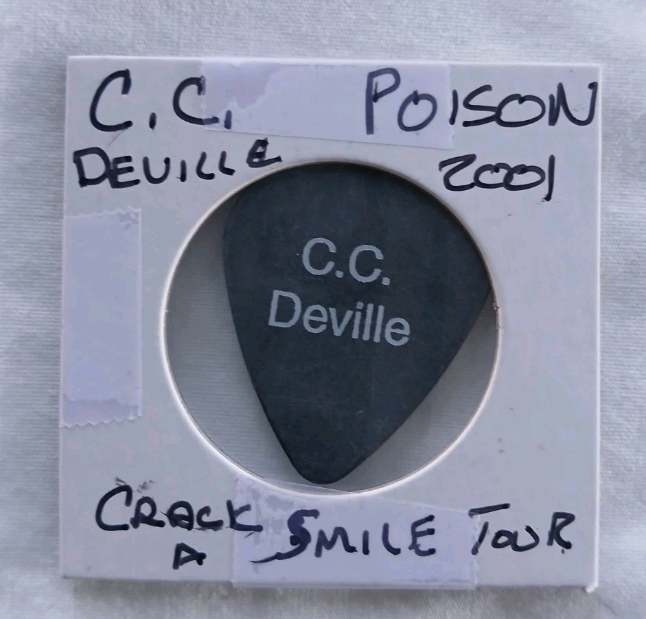 C.C. Deville Tour Issued Guitar Pick Poison 2001 Crack a Smile Tour