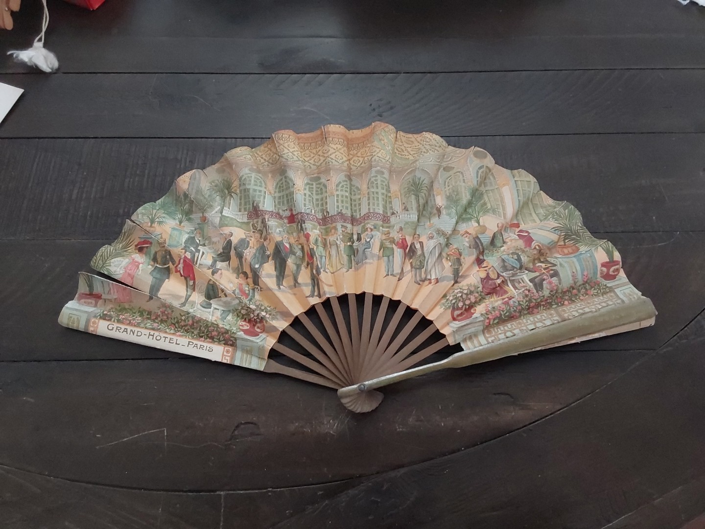 Grand Hotel Paris France 1890s Folding Hand Fan