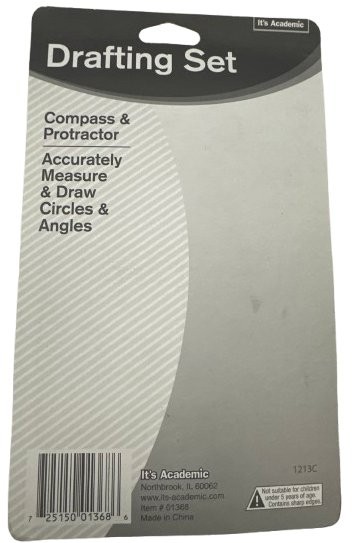 It’s Academic Drafting Set Compass & Protractor Ruler School Math Geometry Kit