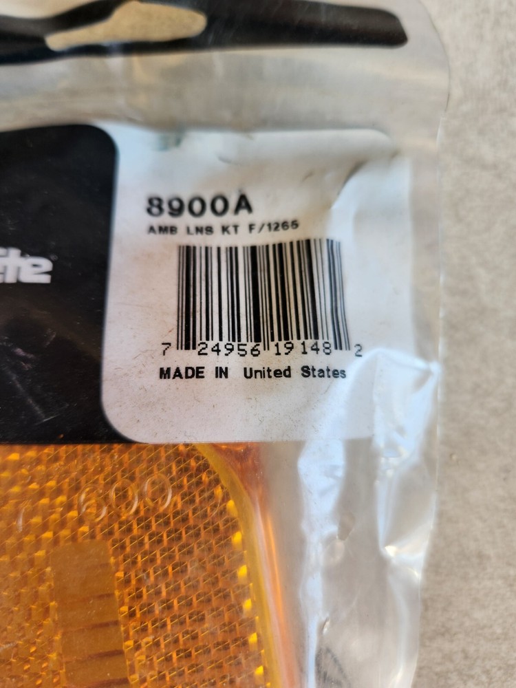 Qty 2**Truck-Lite 8900A Rectangular Yellow 6” Replacement Lens for 1265 & 1265A