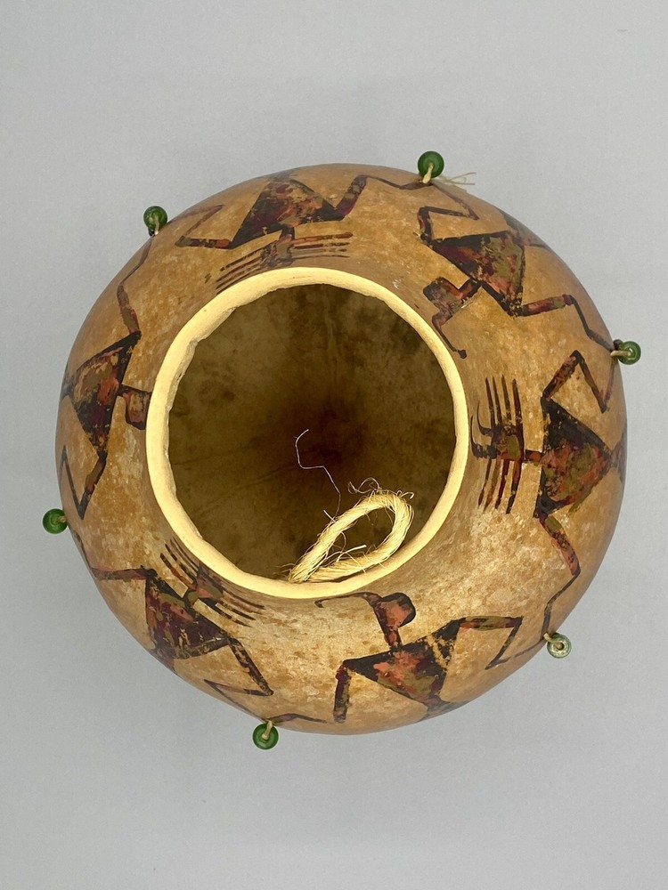 HAND PAINTED GOURD SIGNED GUSMAN 1996