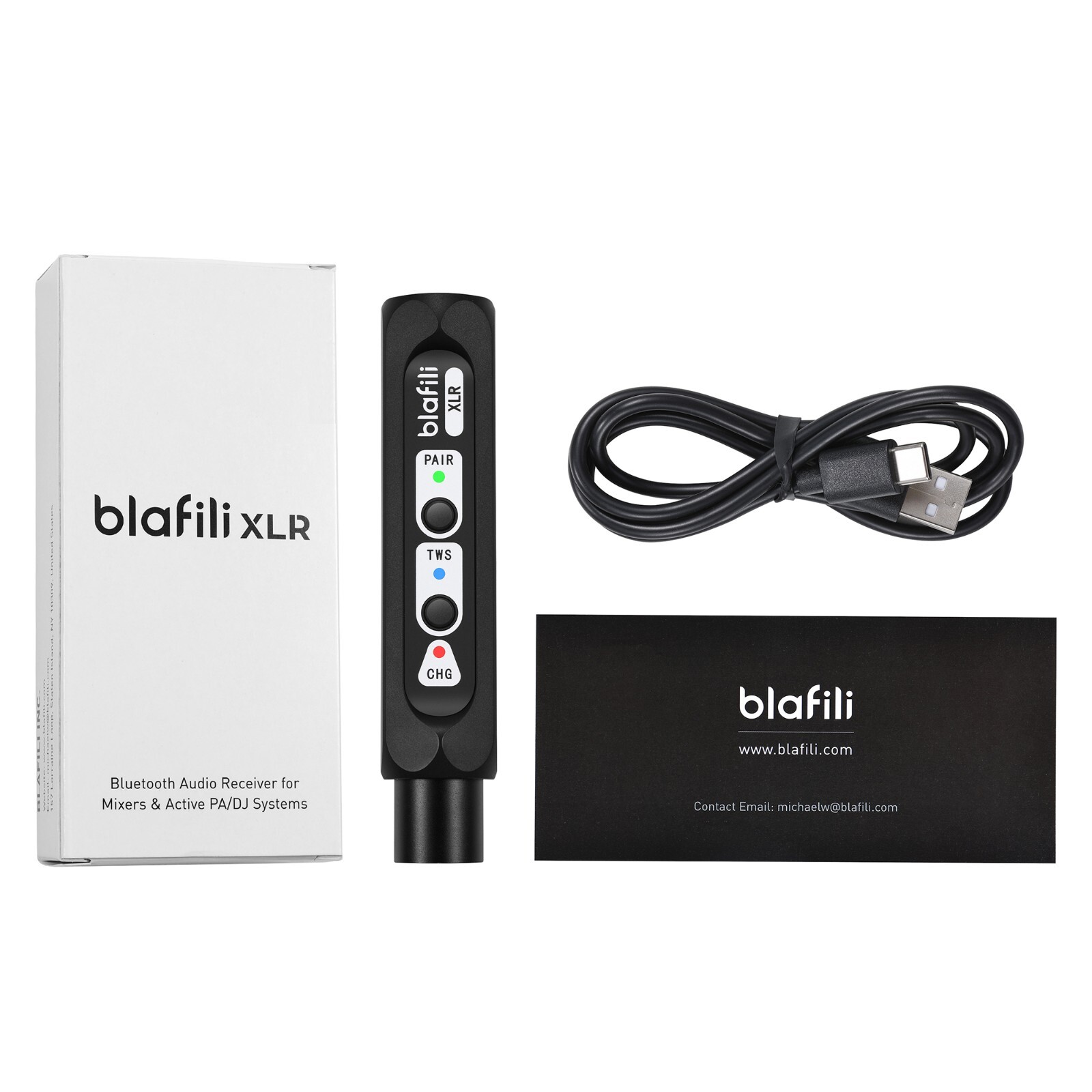 blafili XLR Bluetooth Receiver, Male Plug, For Console, PA, Pro Active Speakers