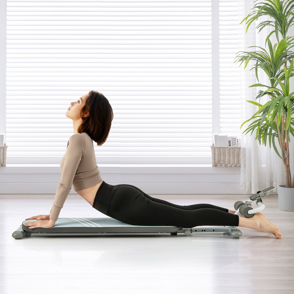 Multifunctional Sit Up Bench w/3 Gear Adjustable Angles & Adjustable Length Blue