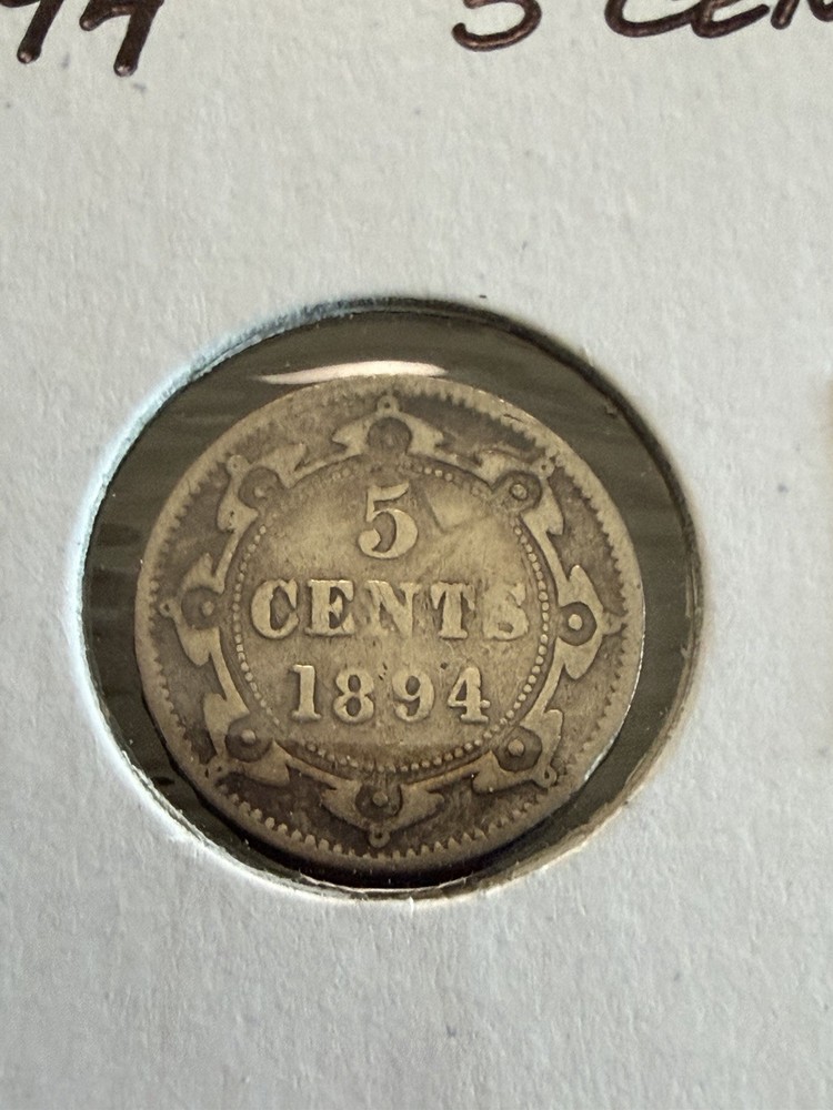 1894 Newfoundland 5 Cents Silver Nice Grade