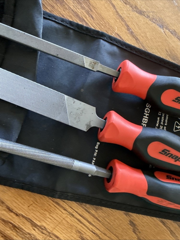 Snap On Tools Orange Instinct Soft Grip File Set 3pc