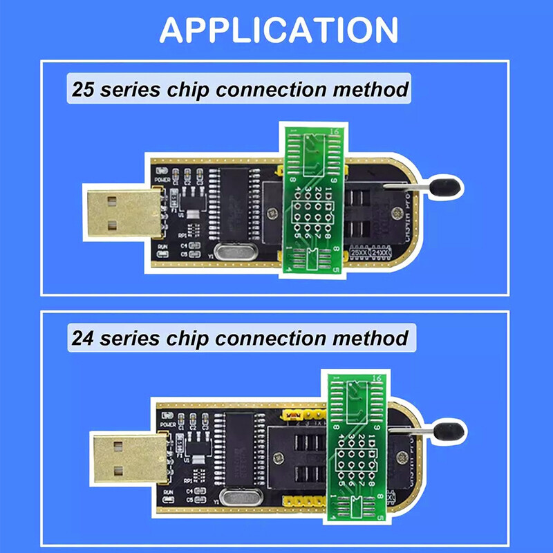 CH341A BIOS USB Programmer Flasher Writer 24 25 Series EEPROM SOP Clip Adapter