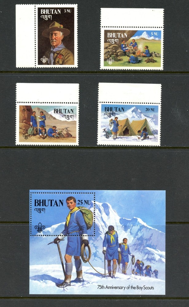 N461  Bhutan   1982   scouting    set & sheet   MNH