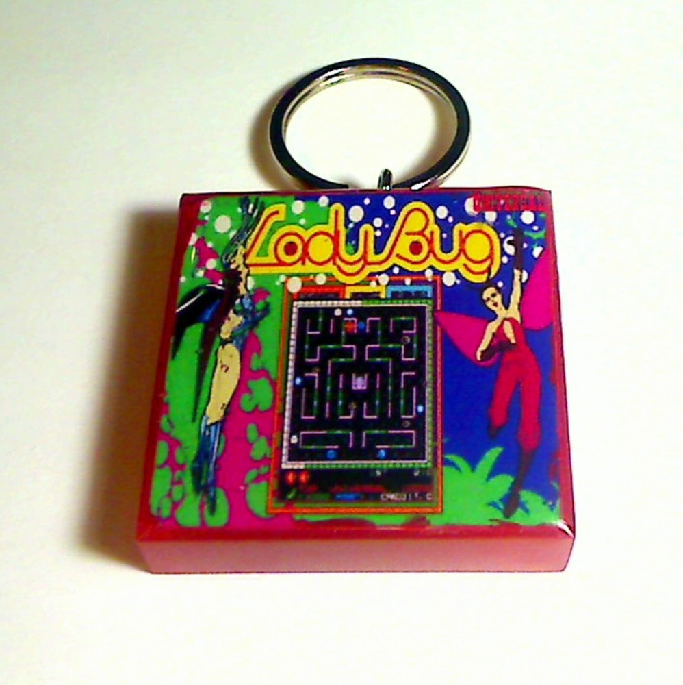 Lady Bug Arcade Coin Door accessory Keychain