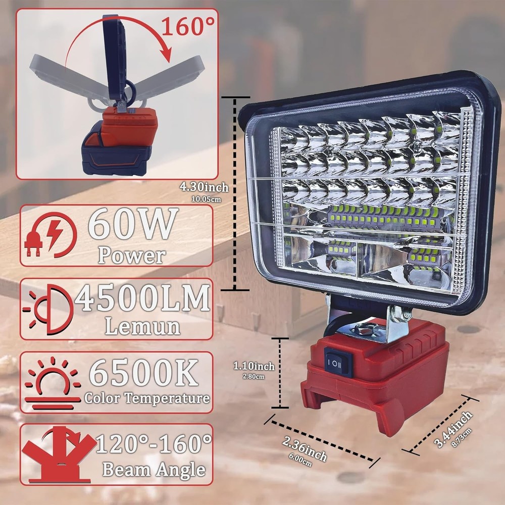 LED Work Light for Milwaukee m18 Battery Cordless Work Light Camping Workshop