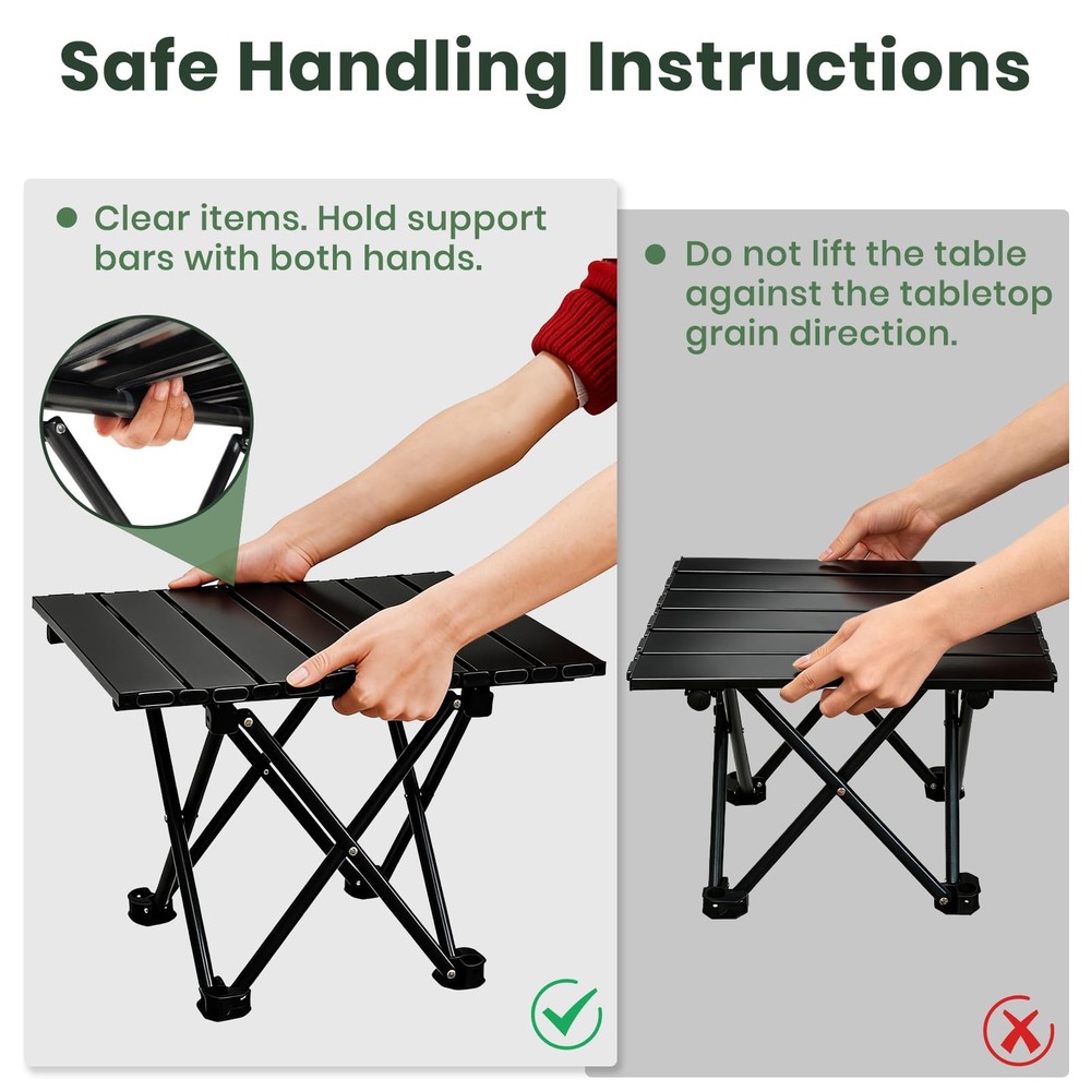 2 Pack Portable Camping Table Foldable, Ultralight Small Folding Beach Table ...