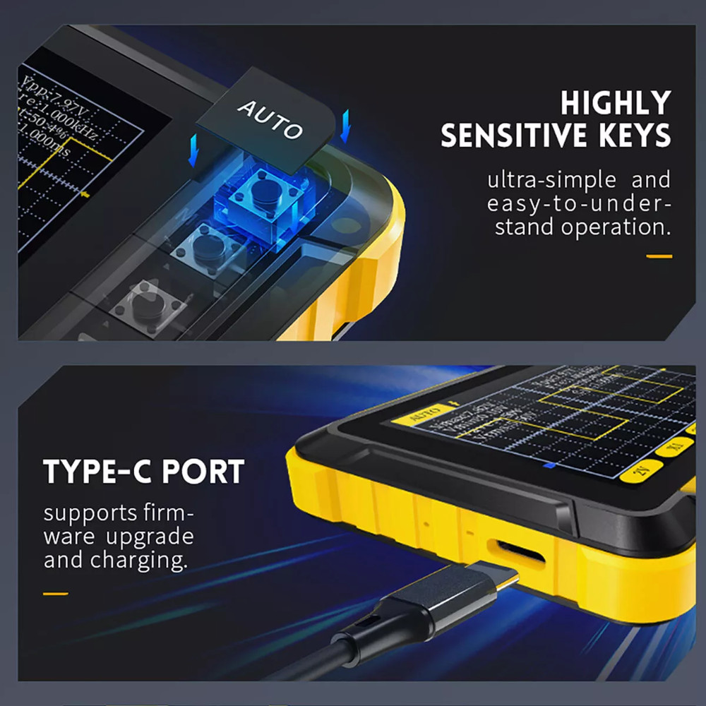 FNIRSI DSO152 Handheld Mini Oscilloscope Type-C Portable Digital Oscilloscope