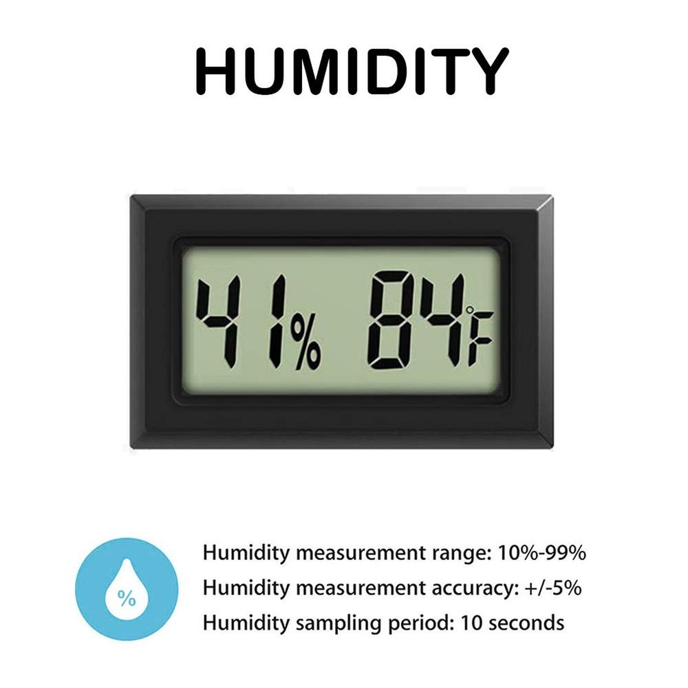 Mini Thermometer Hygrometer, Large Number Fahrenheit LCD Display Digital Temp...