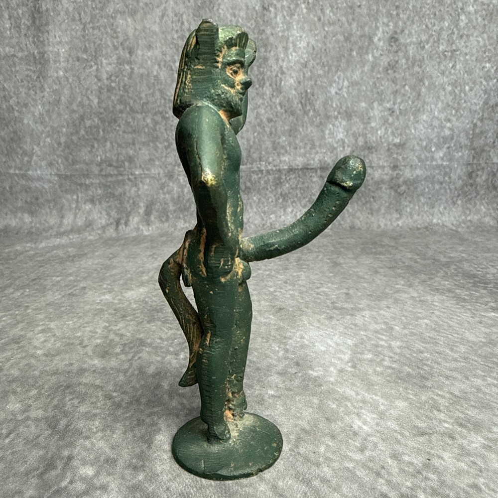 Solid Bronze Ithyphallic Satyr Pan Statuette 5 1/4”" Classical Style
