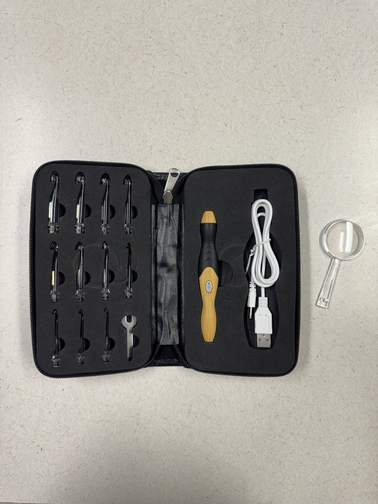 Crochet Hook Set with Interchangeable Hook Sizes and Built-in Light