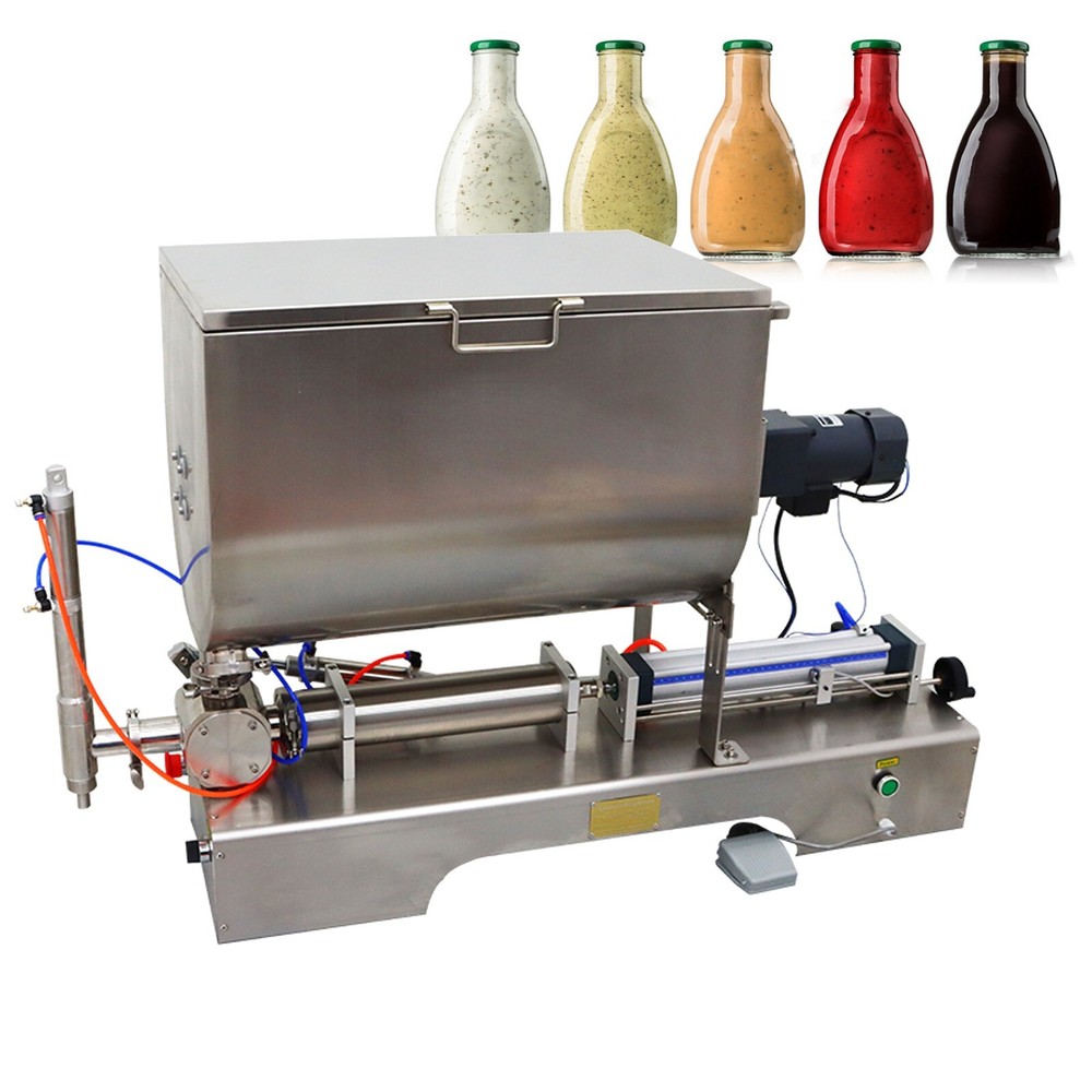 100-1000ml Liquid& Paste Filling Machine with Mixing Function 60L Hopper for Jam