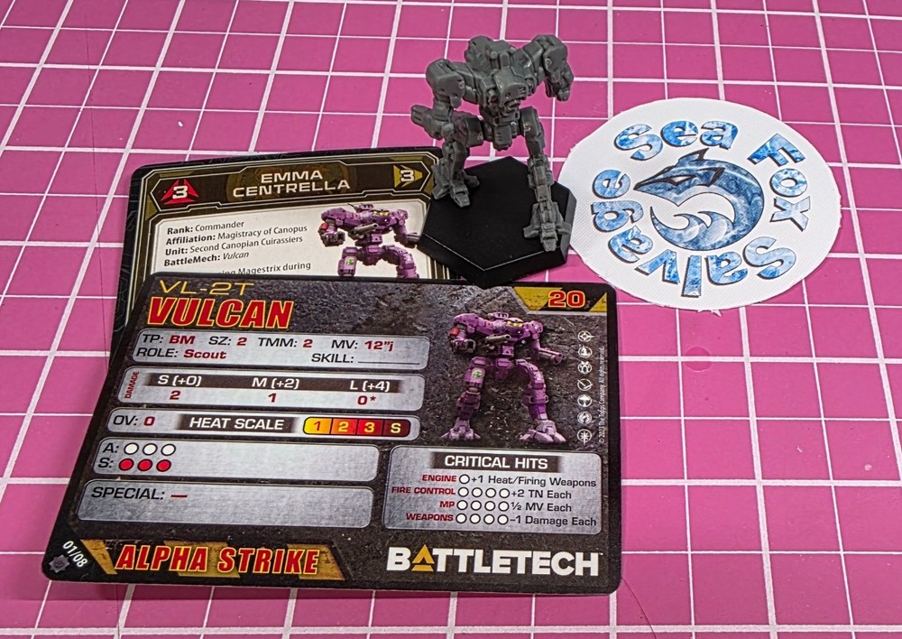 BattleTech Vulcan Mech -- Inner Sphere Security Lance + Cards