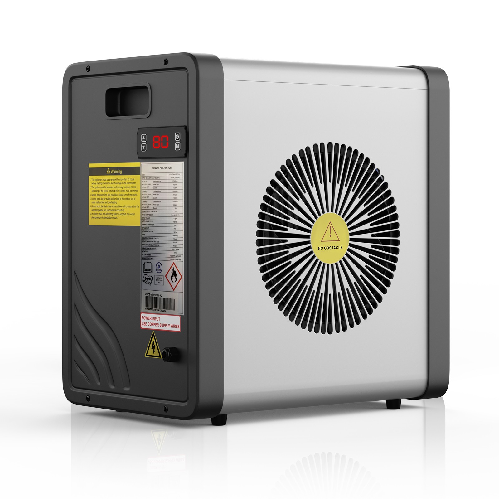 Electric Swimming Pool Heater & Cooler Inverter Heat Pump 17,060 BTU 5,000 Gal