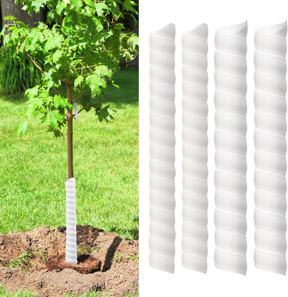 4/6/8 Pcs Tree Trunk Protector-2 Size Plastic Spiral Tree Guard Tree Trunk Prote