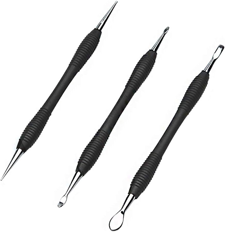 3PCS Leather Craft Modeling Tools Grooving Tools, Leather Embossing Press Spoons