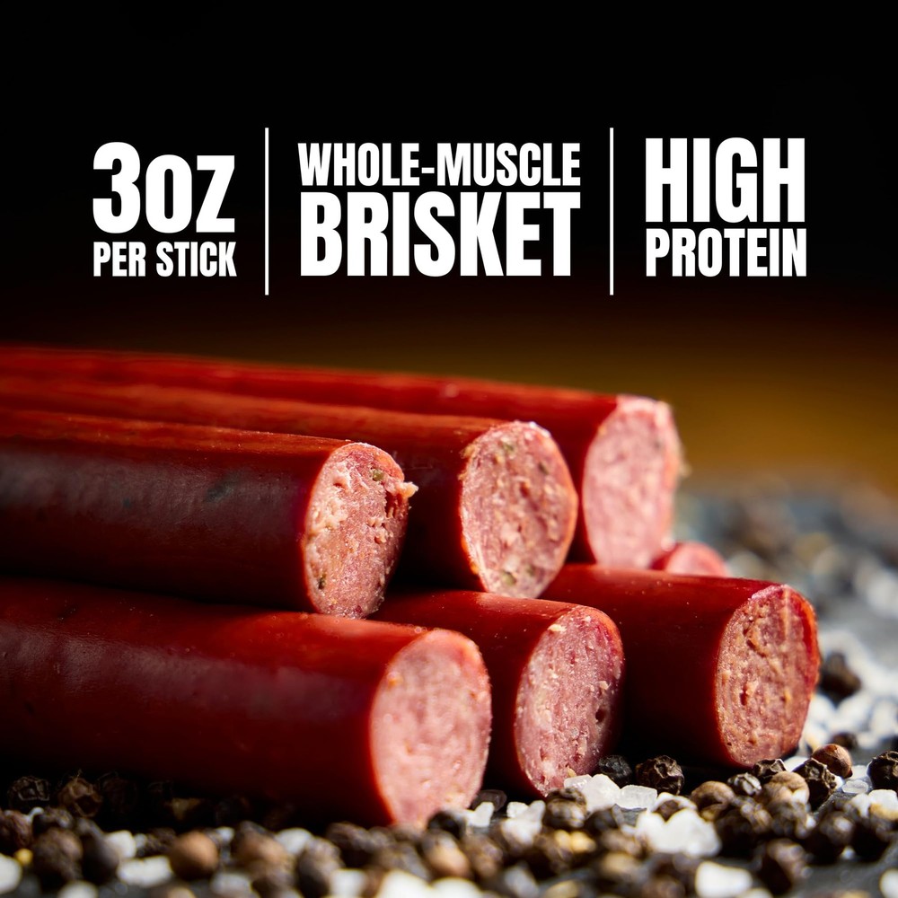 Primal Eats Sample Pack 100% Grass Fed Beef Brisket Meat Sticks, 3oz 10Pack ...