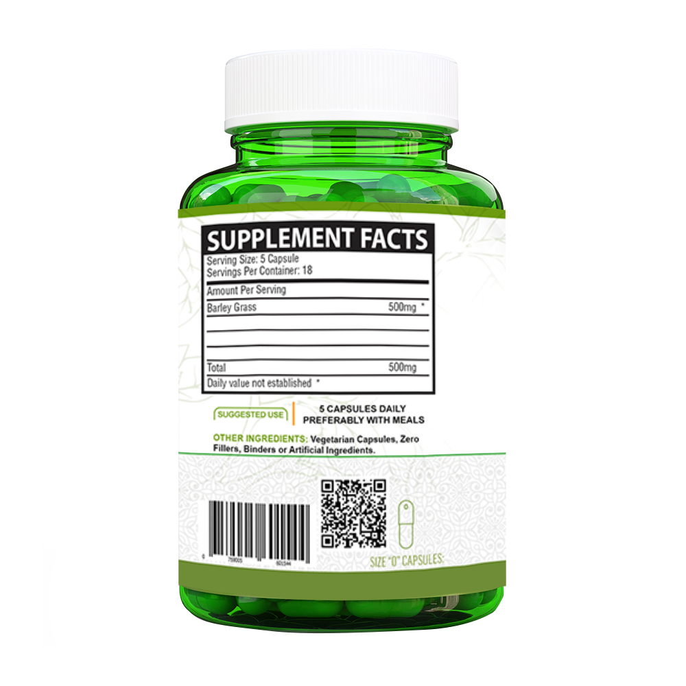 Pure Organic Barley Grass - Vegetable Capsules - Body Alkaliser