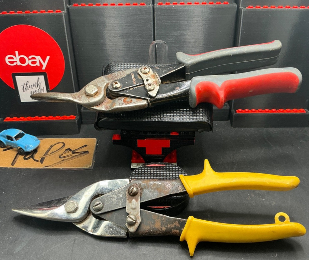 workforce / unbranded - offest - straight tin snips 2pc lot used 📦
