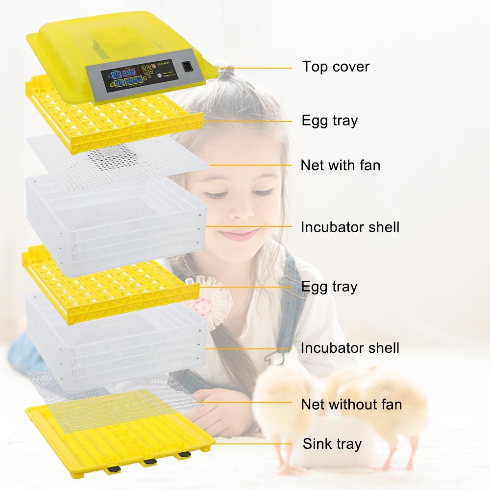 Digital Egg Incubator Hatcher Turning Temperature Control Automatic 112 Eggs