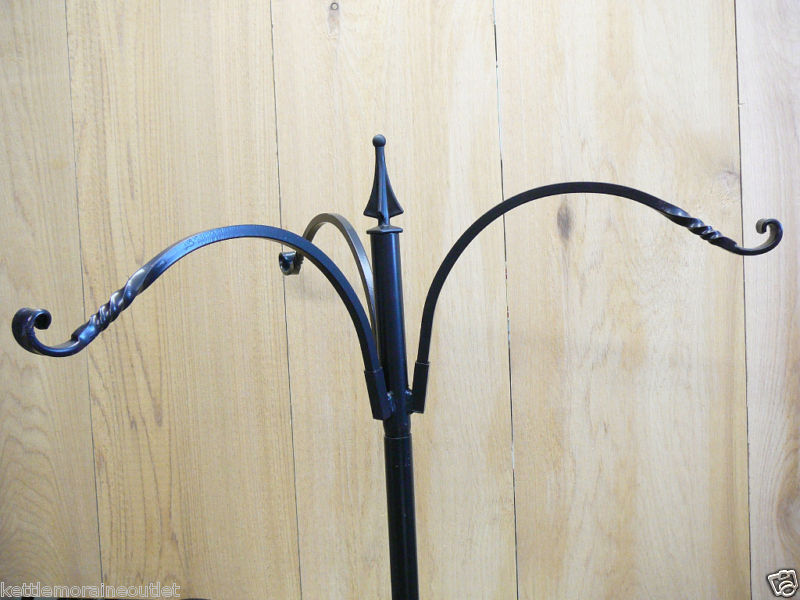 Erva Wrought Iron 3 Arm Hanger 12" Reach for Bird Feeders Plants for 1" Pole