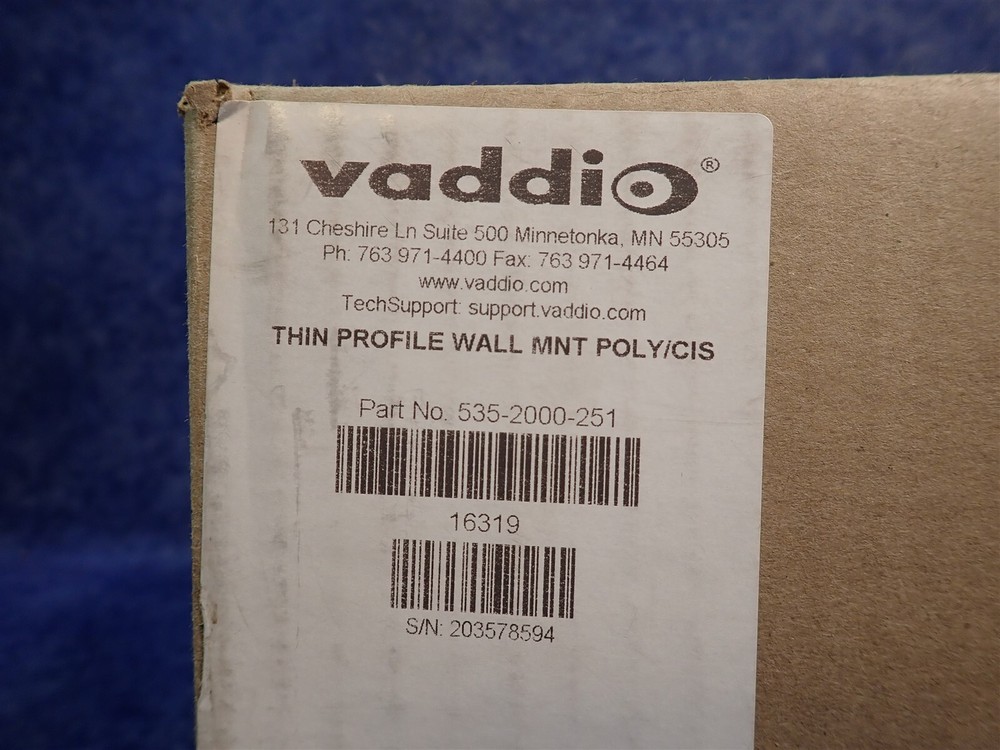 Vaddio 535-2000-251 Thin Profile Wall Mount Bracket for Polycom EagleEye IV (O8)
