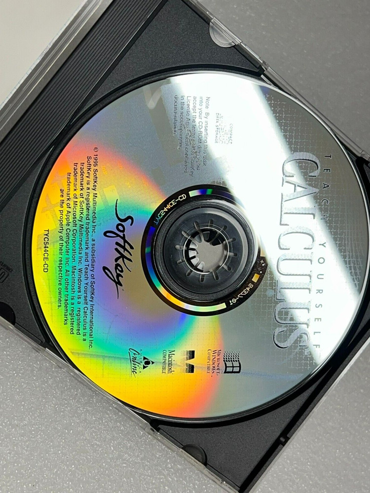 TESTED Teach Yourself Calculus Cd Soft Key 1995 Windows 3.1 95 Mac Software