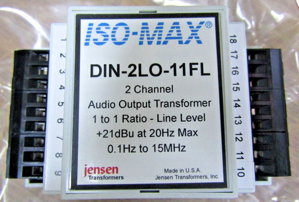 🔥NEW JENSEN ISO-MAX DIN-2LO-11FL 2 CHANNEL AUDIO OUTPUT TRANSFORMER +21dBu 20Hz