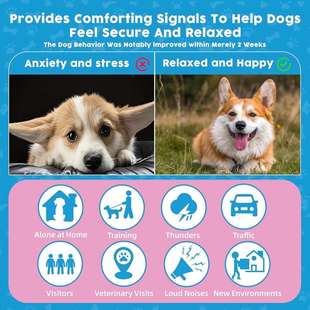 Pheromone Diffuser for Dogs - Effective Stress Relief, Safe & Odorless Formula