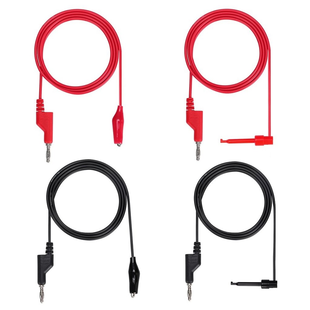 Multimeter Test Lead Set - Stackable Banana Plug to Test Hook, Banana Plug to...
