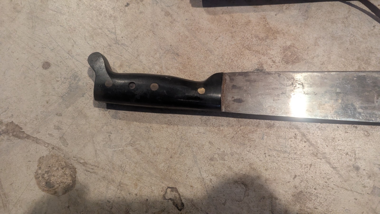 Vintage EL SALVADOR CORNETA Machete No 127 With Leather Scabbard 18" Blade